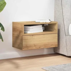 vidaXL Mesita de noche de pared roble artesano 45x26x28,5 cm Roble artisan
