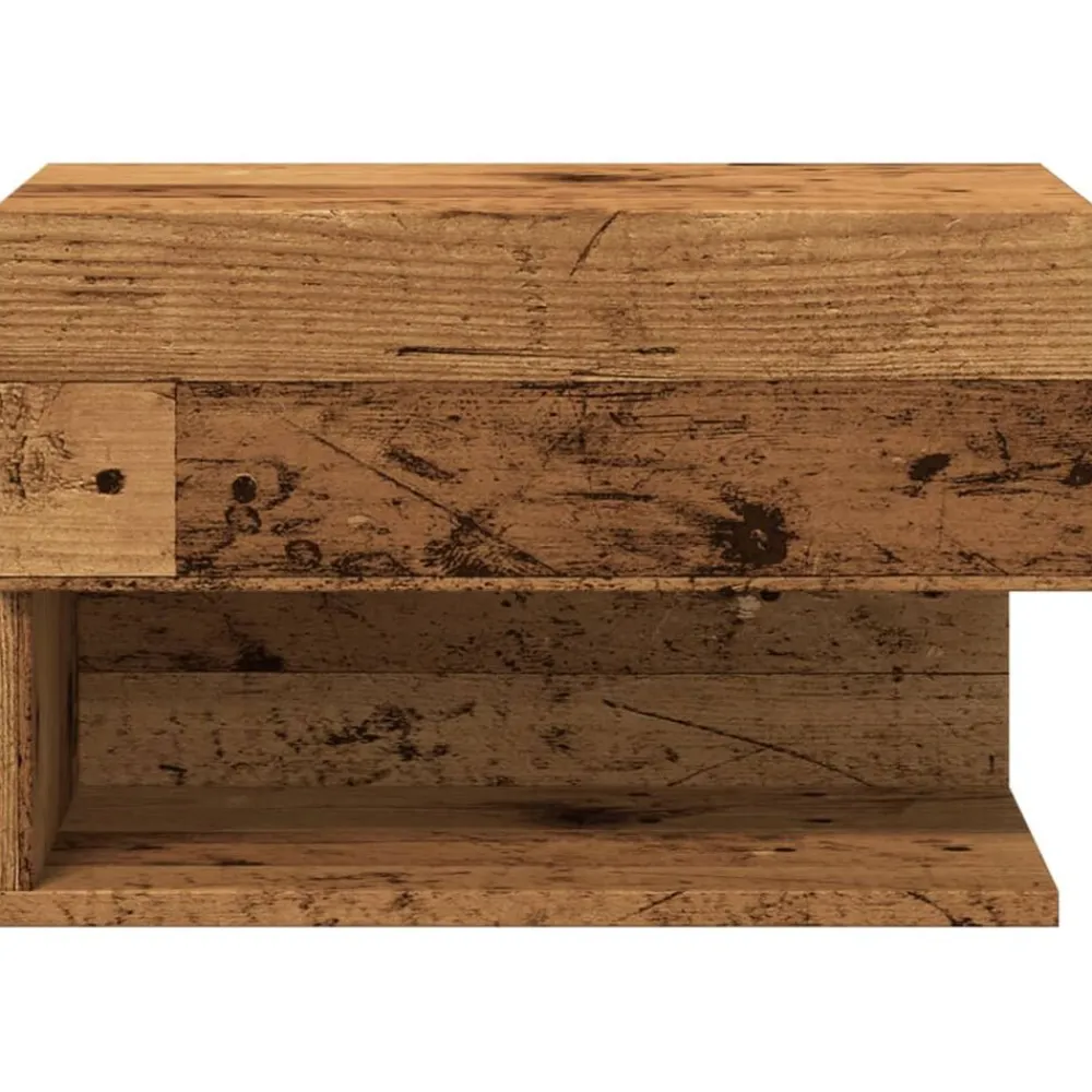 vidaXL Mesas-Mesita de noche de pared madera envejecida