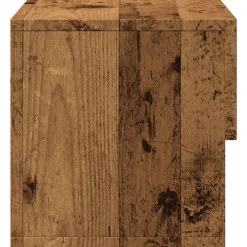 vidaXL Mesas-Mesita de noche de pared madera envejecida