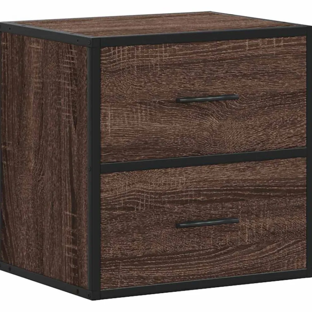 vidaXL Mesas-Mesita de noche de pared color roble marrón 40x31x39,5 cm