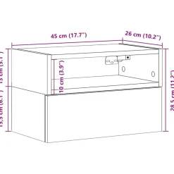 vidaXL Mesita de noche de pared madera vieja 45x26x28,5 cm Madera antigua Best