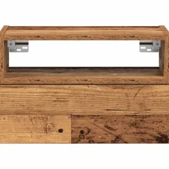 vidaXL Mesita de noche de pared madera vieja 45x26x28,5 cm Madera antigua Best