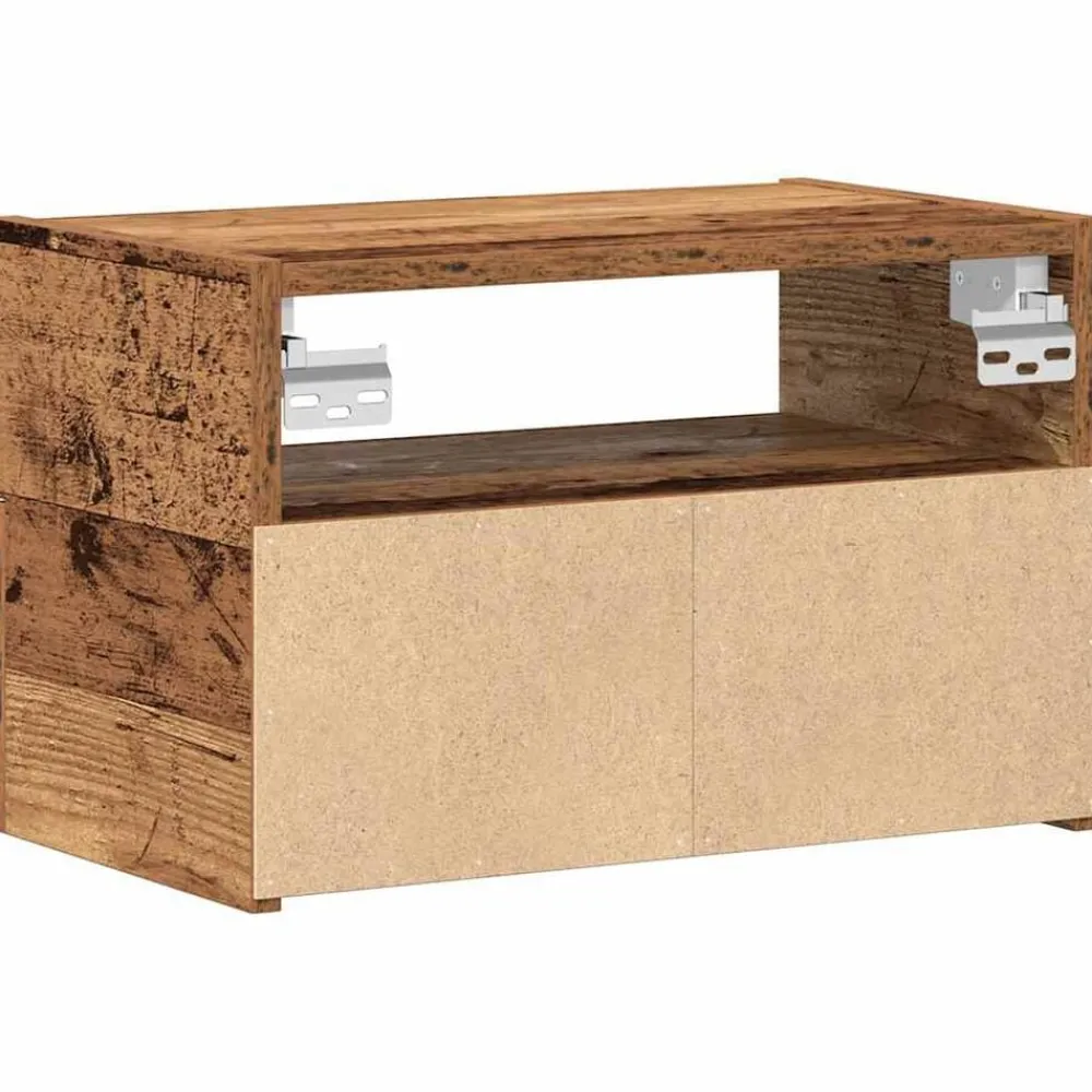 vidaXL Mesita de noche de pared madera vieja 45x26x28,5 cm Madera antigua Best