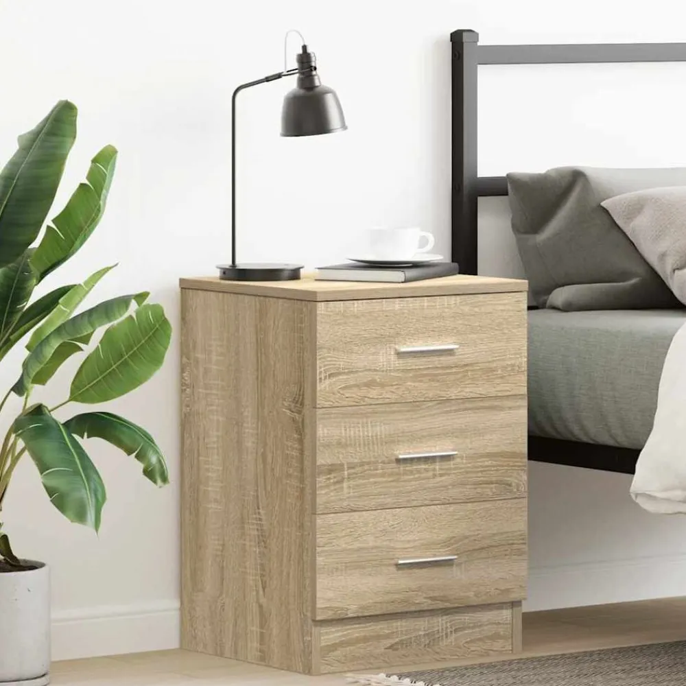vidaXL Mesita de noche de aglomerado color 38x35x56 cm Roble Sonoma Outlet