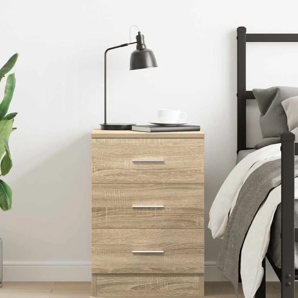 vidaXL Mesita de noche de aglomerado color 38x35x56 cm Roble Sonoma Outlet