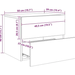 vidaXL Mesas-Mesita de noche de pared con luces LED