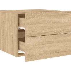 vidaXL Mesas-Mesita de noche de pared con luces LED