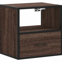 vidaXL Mesas-Mesita de noche de pared color roble marrón 40x31x39,5 cm