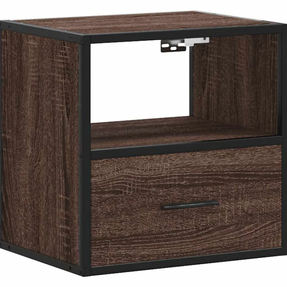 vidaXL Mesas-Mesita de noche de pared color roble marrón 40x31x39,5 cm