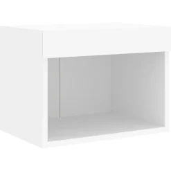vidaXL Muebles Tv-Mesita de noche de pared con luces LED
