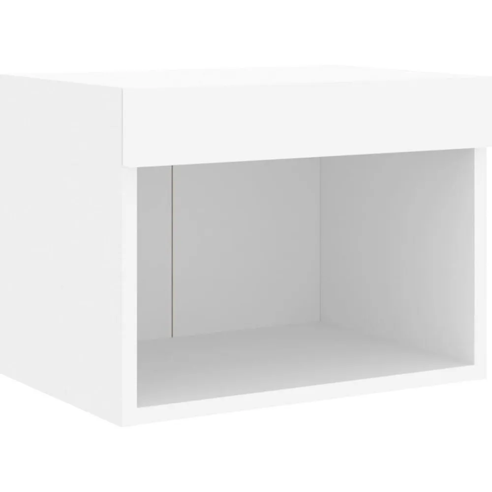 vidaXL Muebles Tv-Mesita de noche de pared con luces LED