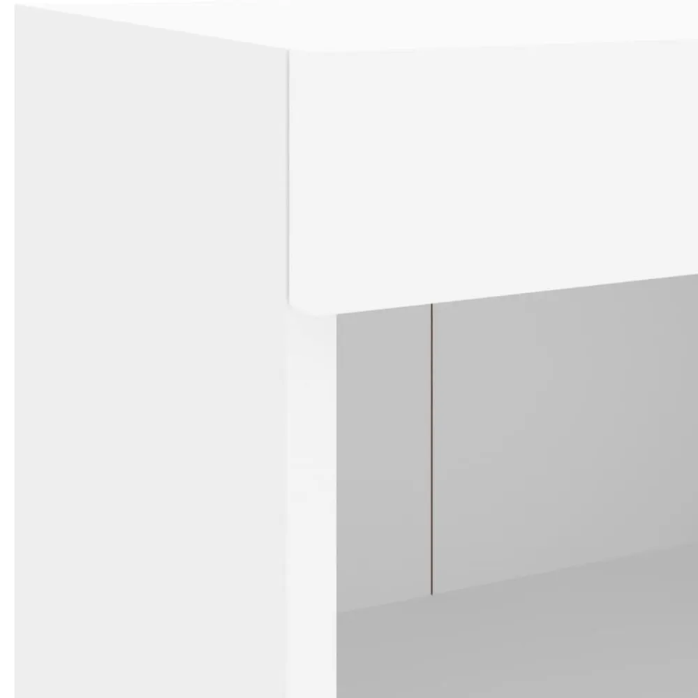 vidaXL Muebles Tv-Mesita de noche de pared con luces LED