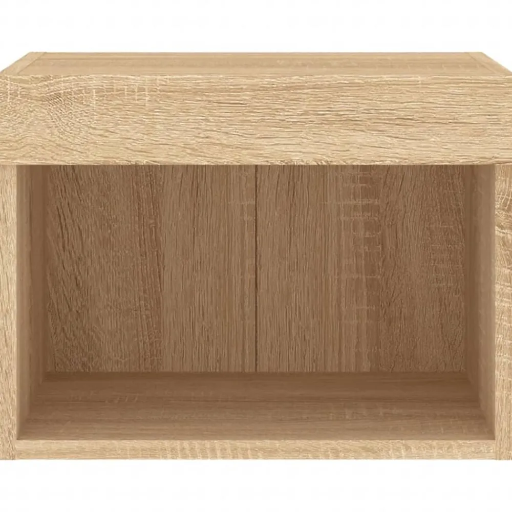 vidaXL Muebles Tv-Mesita de noche de pared con luces LED