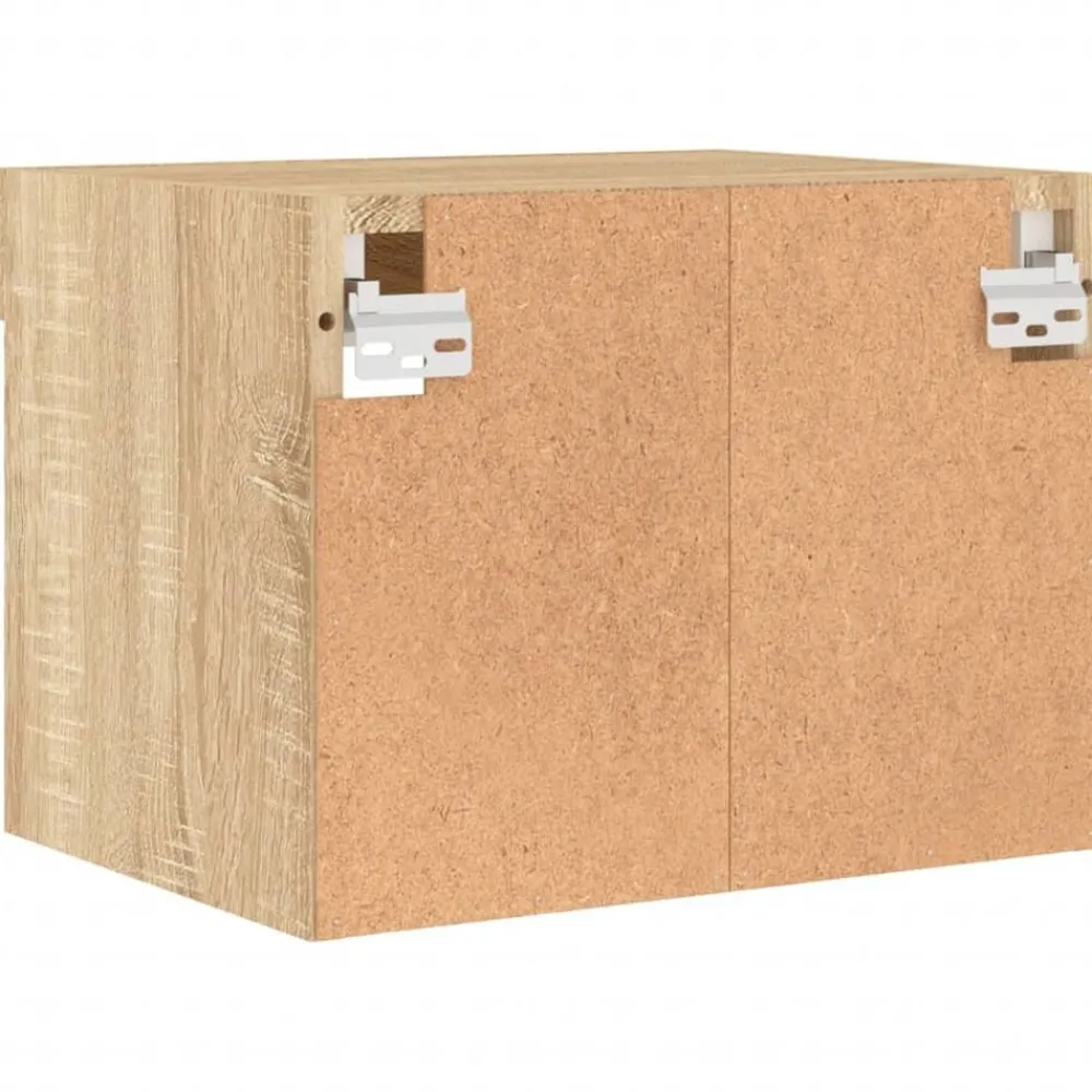 vidaXL Muebles Tv-Mesita de noche de pared con luces LED