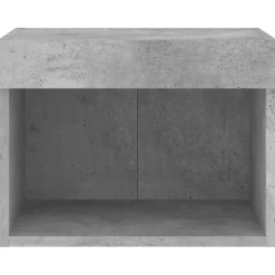 vidaXL Mesita de noche de pared con luces LED gris hormigón Gris hormig&oacute;n Online