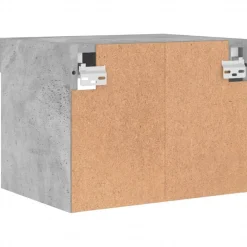 vidaXL Mesita de noche de pared con luces LED gris hormigón Gris hormig&oacute;n Online
