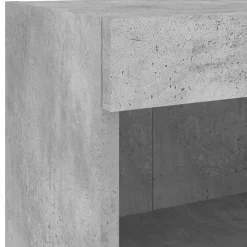vidaXL Mesita de noche de pared con luces LED gris hormigón Gris hormig&oacute;n Online