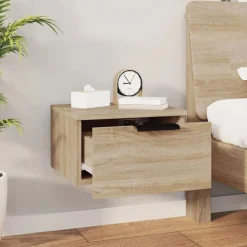 vidaXL Mesita de noche de pared color 34x30x20 cm Roble Sonoma Best