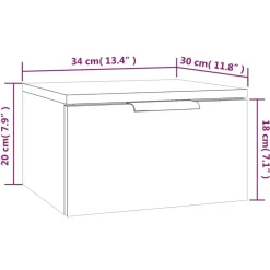 vidaXL Mesita de noche de pared color 34x30x20 cm Roble Sonoma Best