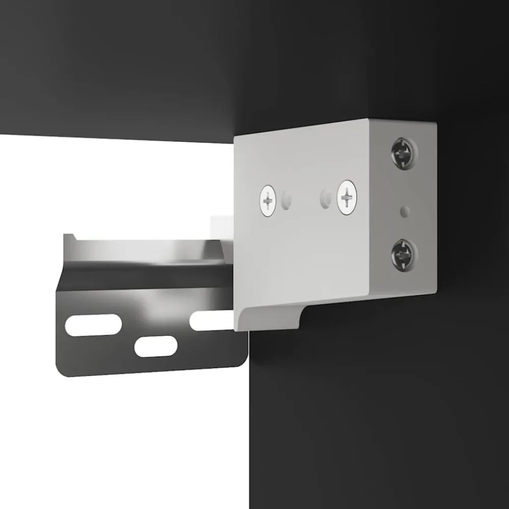 vidaXL Mesita de noche de pared con luces LED Negro Online