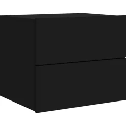 vidaXL Mesita de noche de pared con luces LED Negro Online