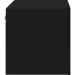 vidaXL Mesita de noche de pared con luces LED Negro Online