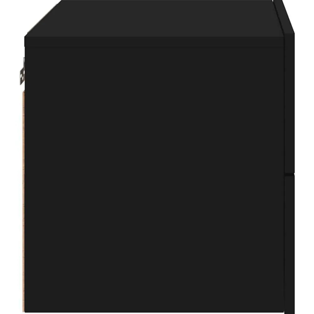 vidaXL Mesita de noche de pared con luces LED Negro Online