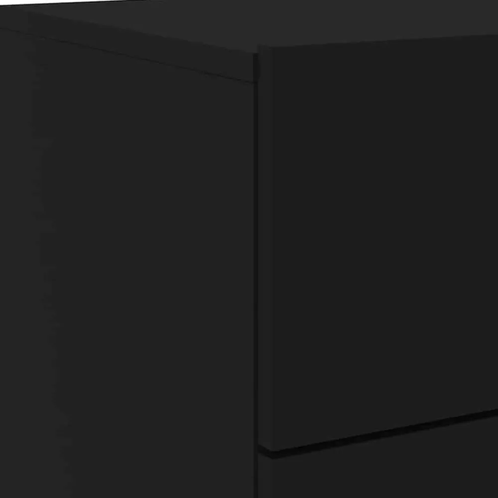 vidaXL Mesita de noche de pared con luces LED Negro Online