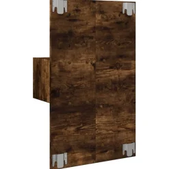 vidaXL Mesita de noche de pared con luces LED Roble ahumado Outlet