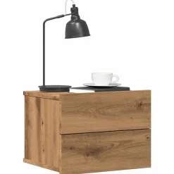 vidaXL Mesita de noche de pared color 40x32x30 cm Roble artisan Clearance
