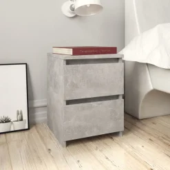 vidaXL Mesita de noche de aglomerado gris hormigón 30x30x40 cm Gris hormig&oacute;n Discount