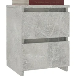 vidaXL Mesita de noche de aglomerado gris hormigón 30x30x40 cm Gris hormig&oacute;n Discount