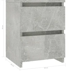 vidaXL Mesita de noche de aglomerado gris hormigón 30x30x40 cm Gris hormig&oacute;n Discount