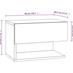 vidaXL Mesita de noche de pared Roble ahumado Clearance