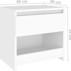 vidaXL Mesas-Mesita de noche de madera contrachapada 40x30x39 cm