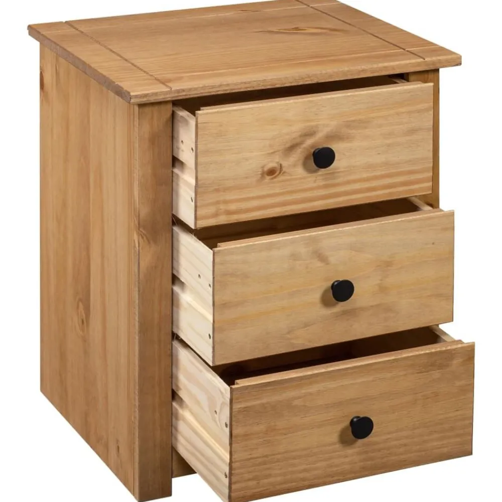 vidaXL Mesas-Mesita de noche de madera maciza pino estilo Panamá 46x40x57 cm