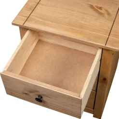 vidaXL Mesas-Mesita de noche de madera maciza pino estilo Panamá 46x40x57 cm