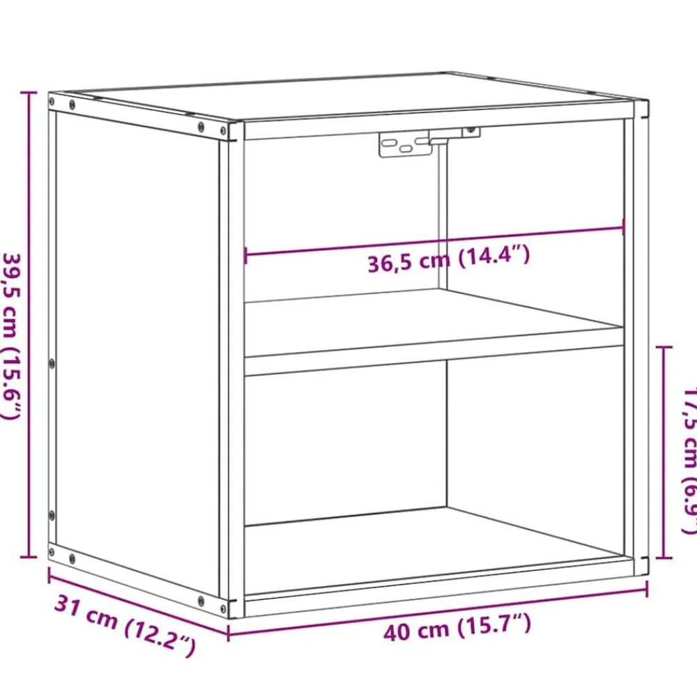 vidaXL Mesas-Mesita de noche de pared 40x31x39,5 cm