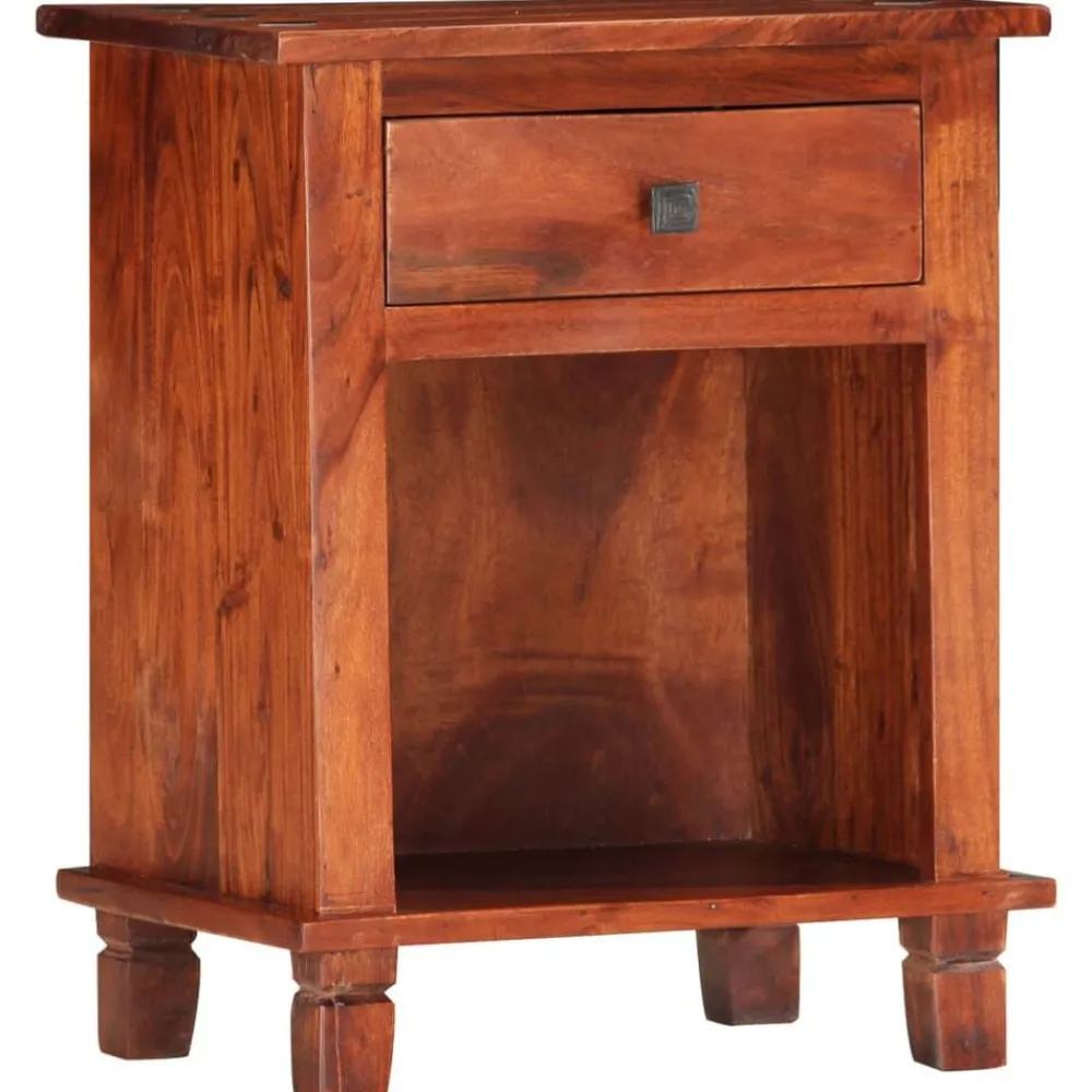 vidaXL Mesas-Mesita de noche de madera maciza de acacia 40x30x50 cm