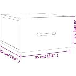 vidaXL Mesita de noche de pared 35x35x20 cm Roble ahumado