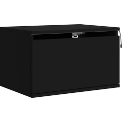 vidaXL Mesita de noche de pared con luces LED Negro Online