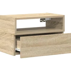 vidaXL Mesita de noche de pared color roble ahumado 45x26x28,5 cm Roble Sonoma Hot
