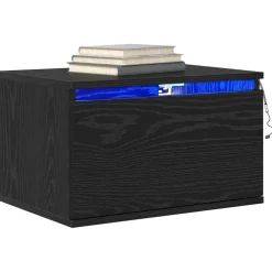 vidaXL Mesas-Mesita de noche de pared con cajón 50 x 36 x 30 cm