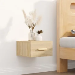 vidaXL Mesita de noche de pared color 35x35x20 cm Roble Sonoma Discount