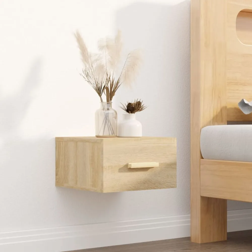 vidaXL Mesita de noche de pared color 35x35x20 cm Roble Sonoma Discount