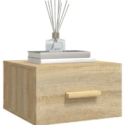 vidaXL Mesita de noche de pared color 35x35x20 cm Roble Sonoma Discount