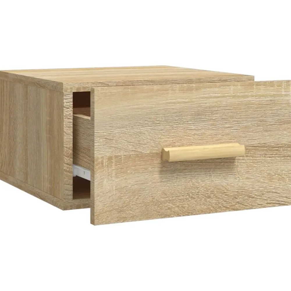 vidaXL Mesita de noche de pared color 35x35x20 cm Roble Sonoma Discount
