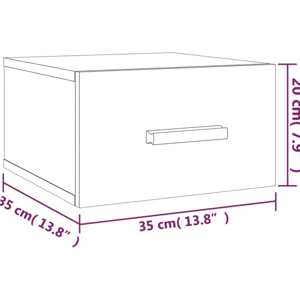vidaXL Mesita de noche de pared color 35x35x20 cm Roble Sonoma Discount