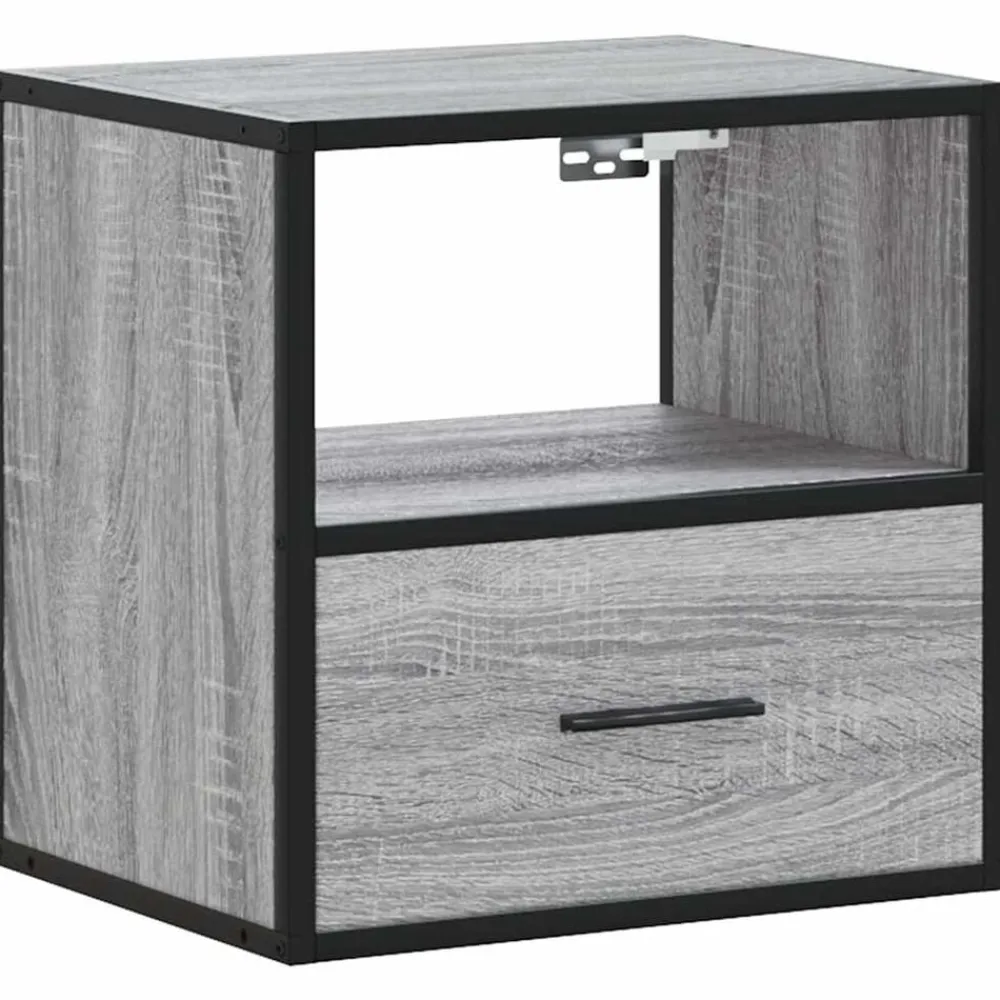 vidaXL Mesita de noche de pared 40x31x39,5 cm Gris sonoma Outlet