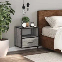 vidaXL Mesita de noche de pared 40x31x39,5 cm Gris sonoma Outlet